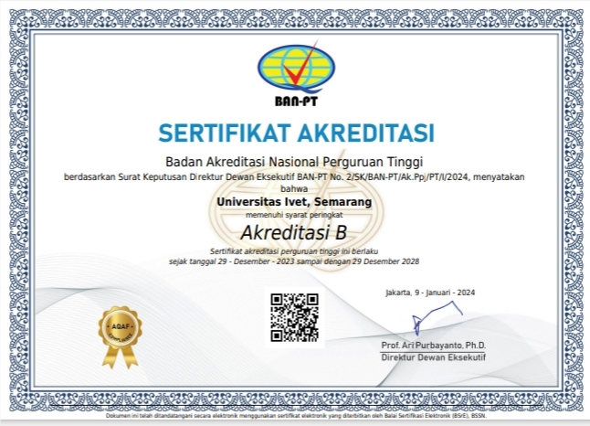 Universitas Ivet Peroleh Akreditasi B dari BAN PT